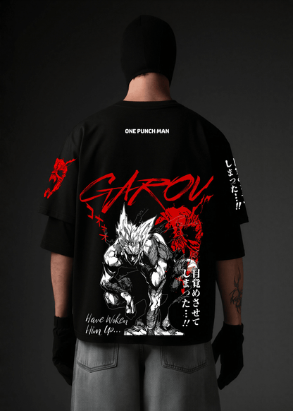 GAROU DOUBLE SLEEVEED OVERSIZED T-SHIRT - Azukai