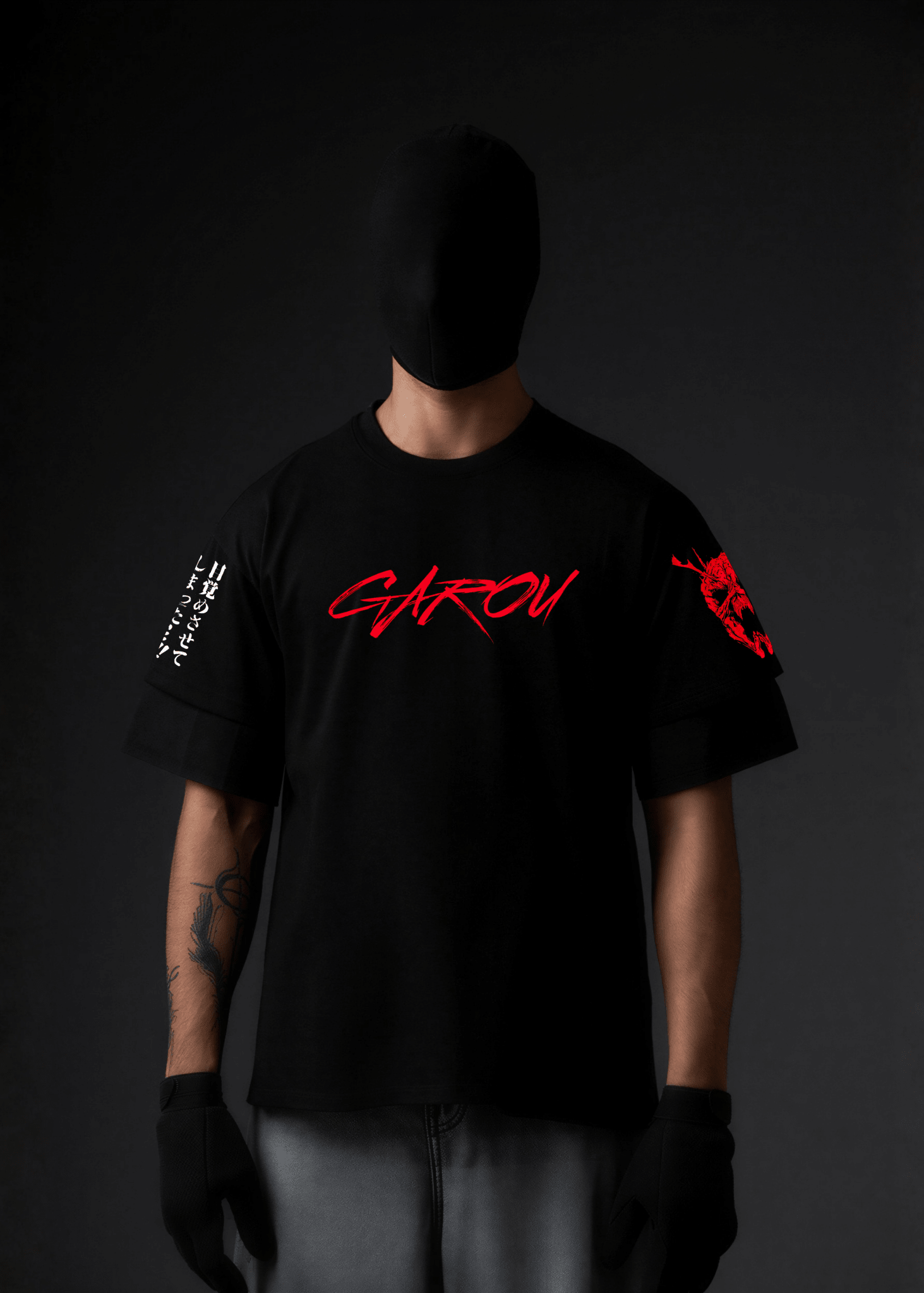 GAROU DOUBLE SLEEVEED OVERSIZED T-SHIRT - Azukai
