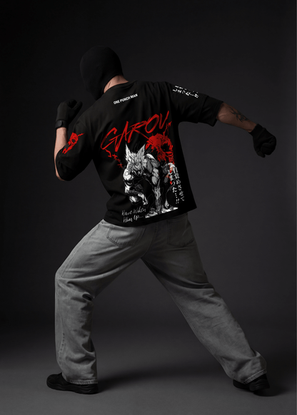 GAROU DOUBLE SLEEVEED OVERSIZED T-SHIRT - Azukai